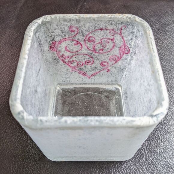 HANDMADE Glass Votive Vase with Heart - Picture 5 of 5